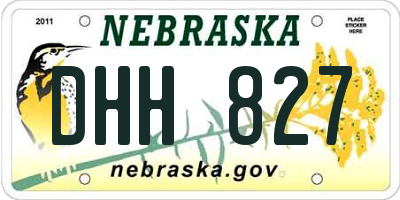 NE license plate DHH827