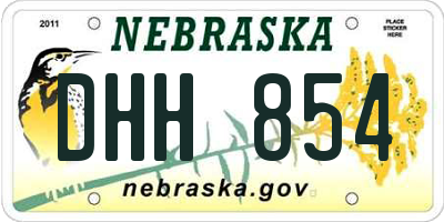 NE license plate DHH854