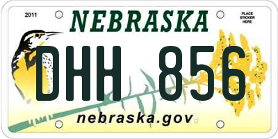NE license plate DHH856