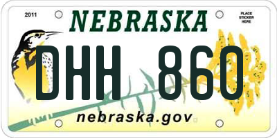 NE license plate DHH860