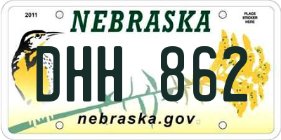 NE license plate DHH862
