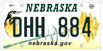 NE license plate DHH884