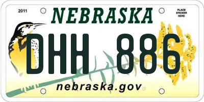 NE license plate DHH886