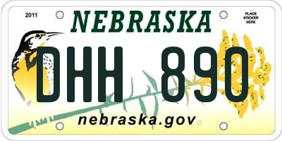 NE license plate DHH890