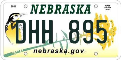 NE license plate DHH895
