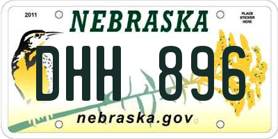 NE license plate DHH896