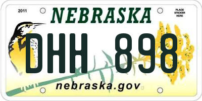 NE license plate DHH898