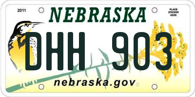 NE license plate DHH903