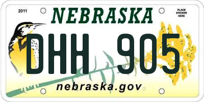 NE license plate DHH905