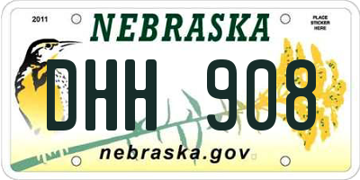 NE license plate DHH908