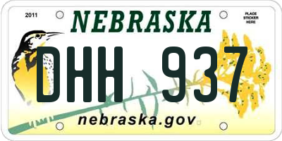 NE license plate DHH937