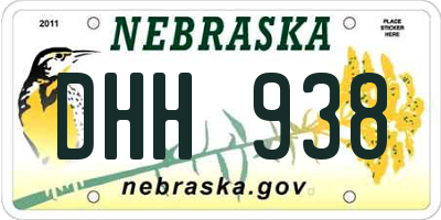 NE license plate DHH938
