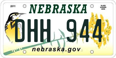 NE license plate DHH944