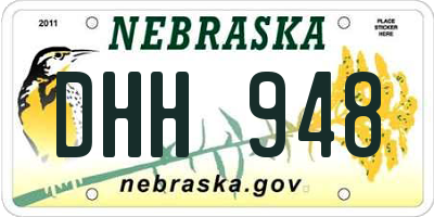 NE license plate DHH948
