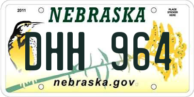 NE license plate DHH964