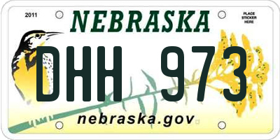 NE license plate DHH973