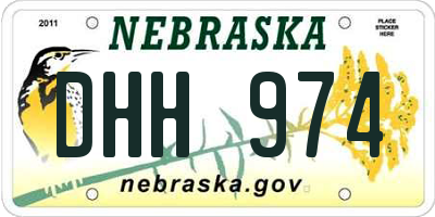 NE license plate DHH974