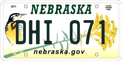 NE license plate DHI071