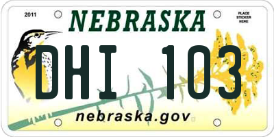 NE license plate DHI103