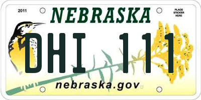 NE license plate DHI111