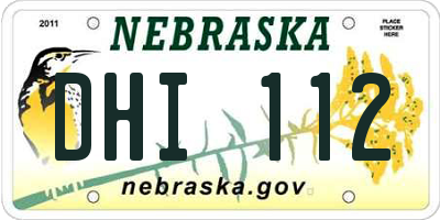 NE license plate DHI112
