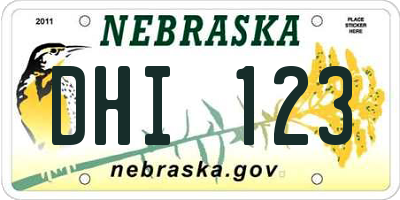 NE license plate DHI123