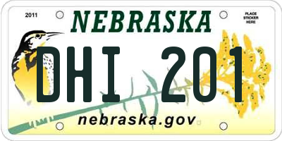NE license plate DHI201