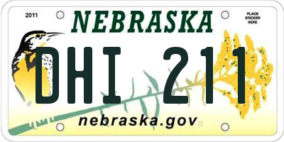 NE license plate DHI211