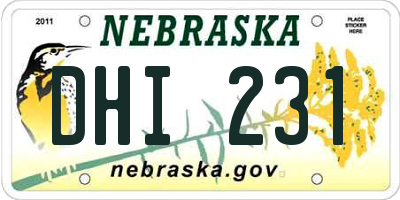 NE license plate DHI231