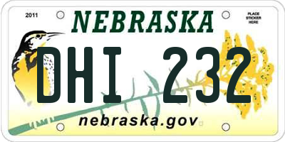 NE license plate DHI232