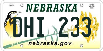 NE license plate DHI233