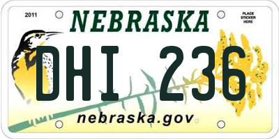 NE license plate DHI236
