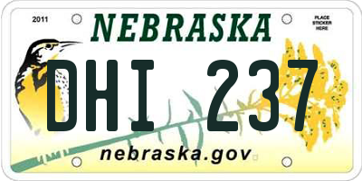 NE license plate DHI237