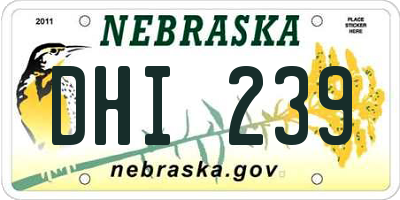 NE license plate DHI239