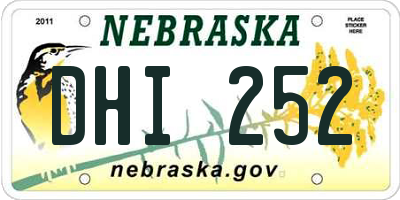 NE license plate DHI252