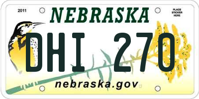 NE license plate DHI270