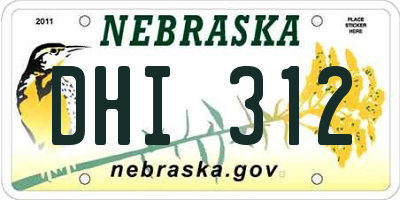 NE license plate DHI312