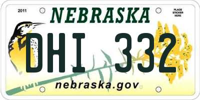 NE license plate DHI332