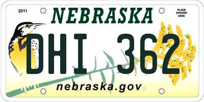 NE license plate DHI362