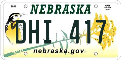 NE license plate DHI417