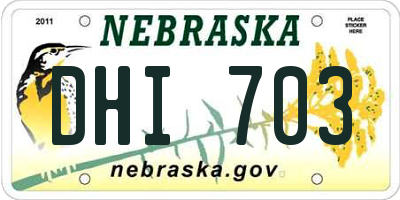 NE license plate DHI703