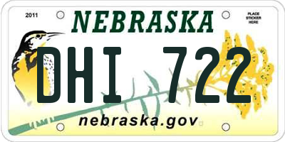 NE license plate DHI722