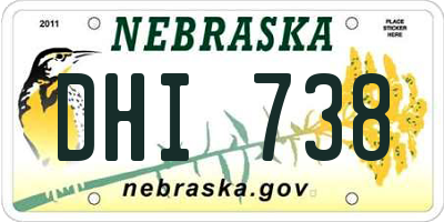 NE license plate DHI738