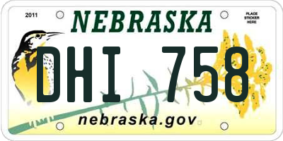 NE license plate DHI758
