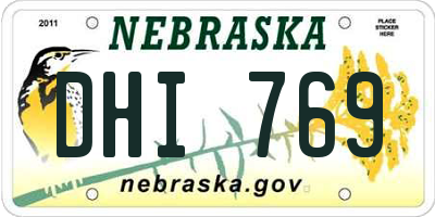 NE license plate DHI769