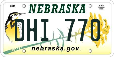 NE license plate DHI770