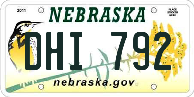NE license plate DHI792