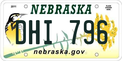 NE license plate DHI796