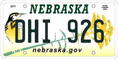 NE license plate DHI926
