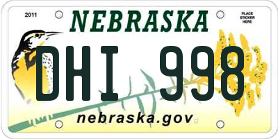 NE license plate DHI998
